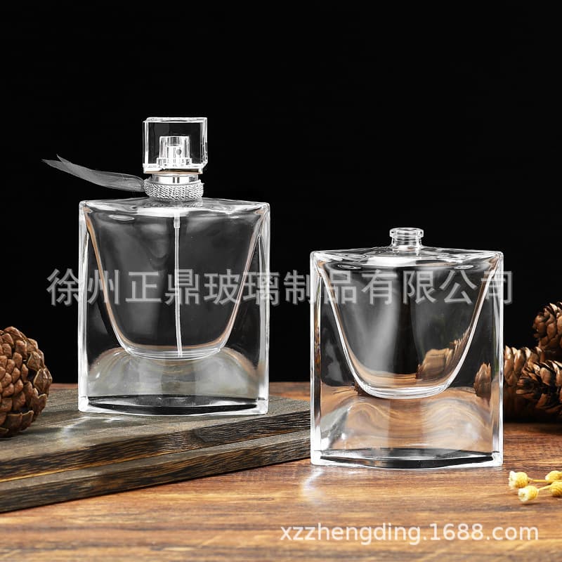 70ml Shaped Thick Bottom Glass Perfume Bottle with Printed Deep Processing, High-End Spray Bottle, Portable Perfume Empty Bottle