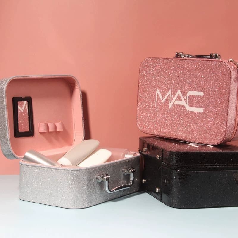 3CE Makeup Box Storage Cosmetic Bag 2024 Trending Handheld Cosmetic Organizer with Mirror for Makeup Artists