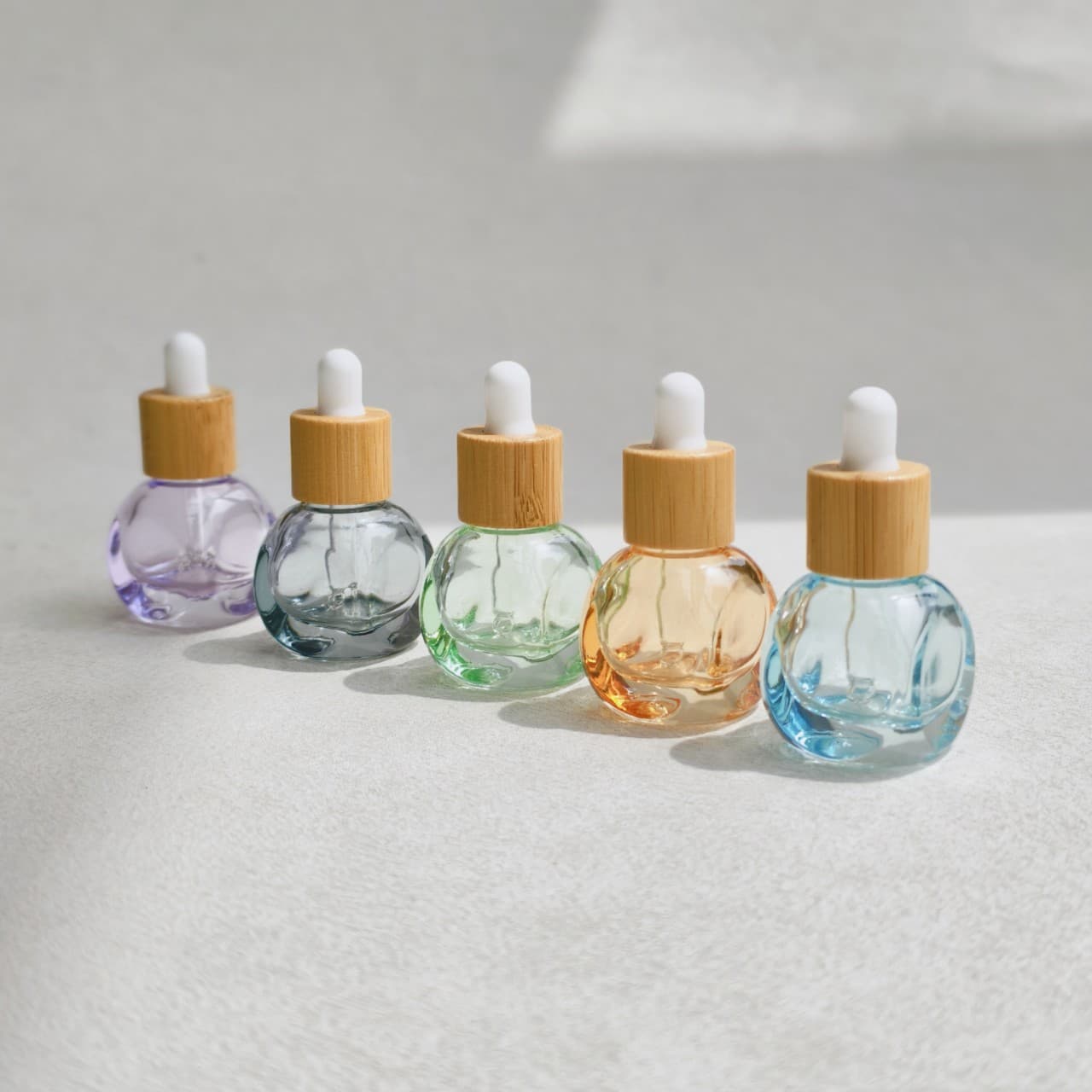 Colorful Dropper Bottle Essential Oil Serum Pipette Bottle Hair Oil Refill Bottle Light-Proof Glass Small Bottle 8ml