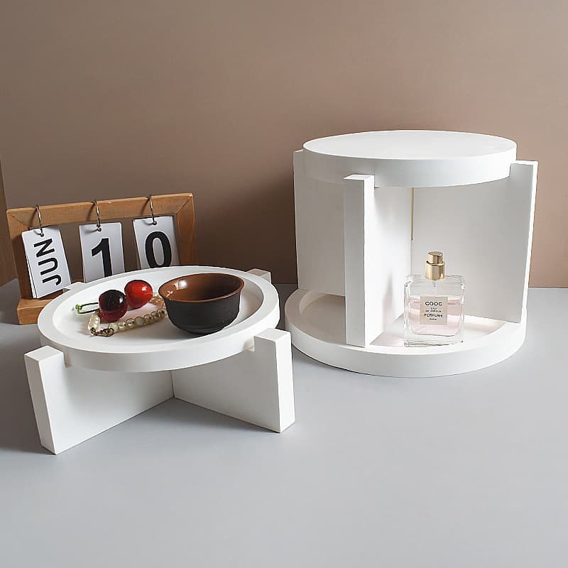 DIY Epoxy Resin Round Tray Storage Rack Mold, Tea Tray, Pastry Small Coffee Table, Plaster Ornament Mold