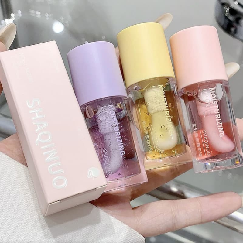 SHQINUO Soft Lip Essence Oil Lip Gloss Moisturizing and Moisturizing Lip Texture Plump Lip Lipstick Primer Lipstick