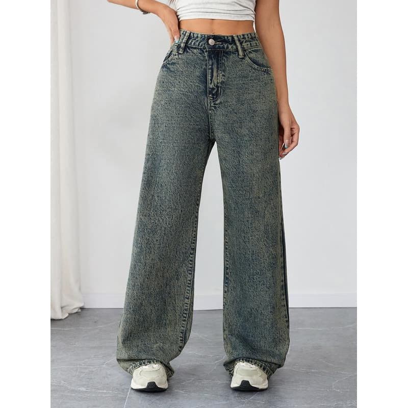 New drop shipping cross-border foreign trade Jeans high-waisted loose boyfriend jeans era style