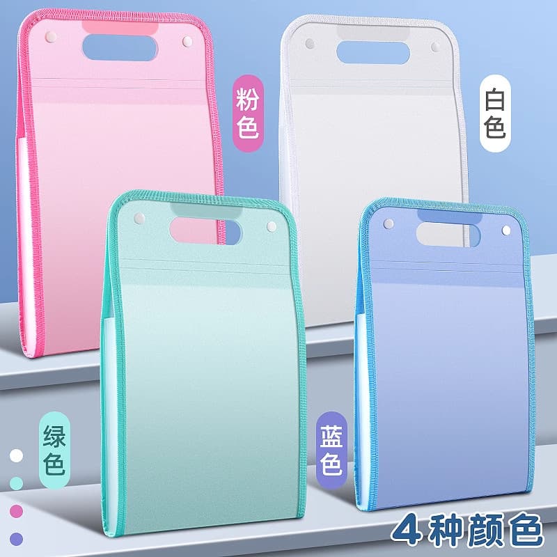 Multi-layer Handheld File Folder Test Paper Holder Roll Storage New Classification Accordion Elementary Middle School Student New Simple Bag