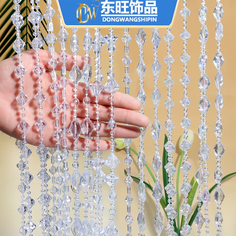 Acrylic Bead Curtain Transparent Connecting Beads Crystal Bead String Wedding Aisle Decoration Ceiling Door Curtain Decorative Material Modern