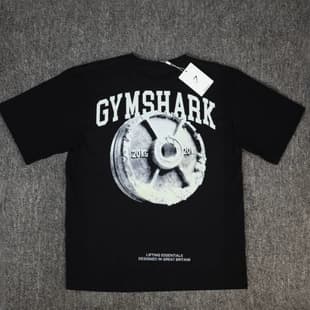 GYMs Shark American Style New Men's T-Shirt Summer Casual Loose Trendy Brand Cotton Short Sleeve Sports T