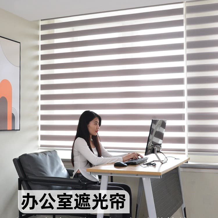 Soft Fabric Shade Blackout Roller Blind Zebra Blind Office Study Electric Double Layer Shangri-La Blind Venetian Blind