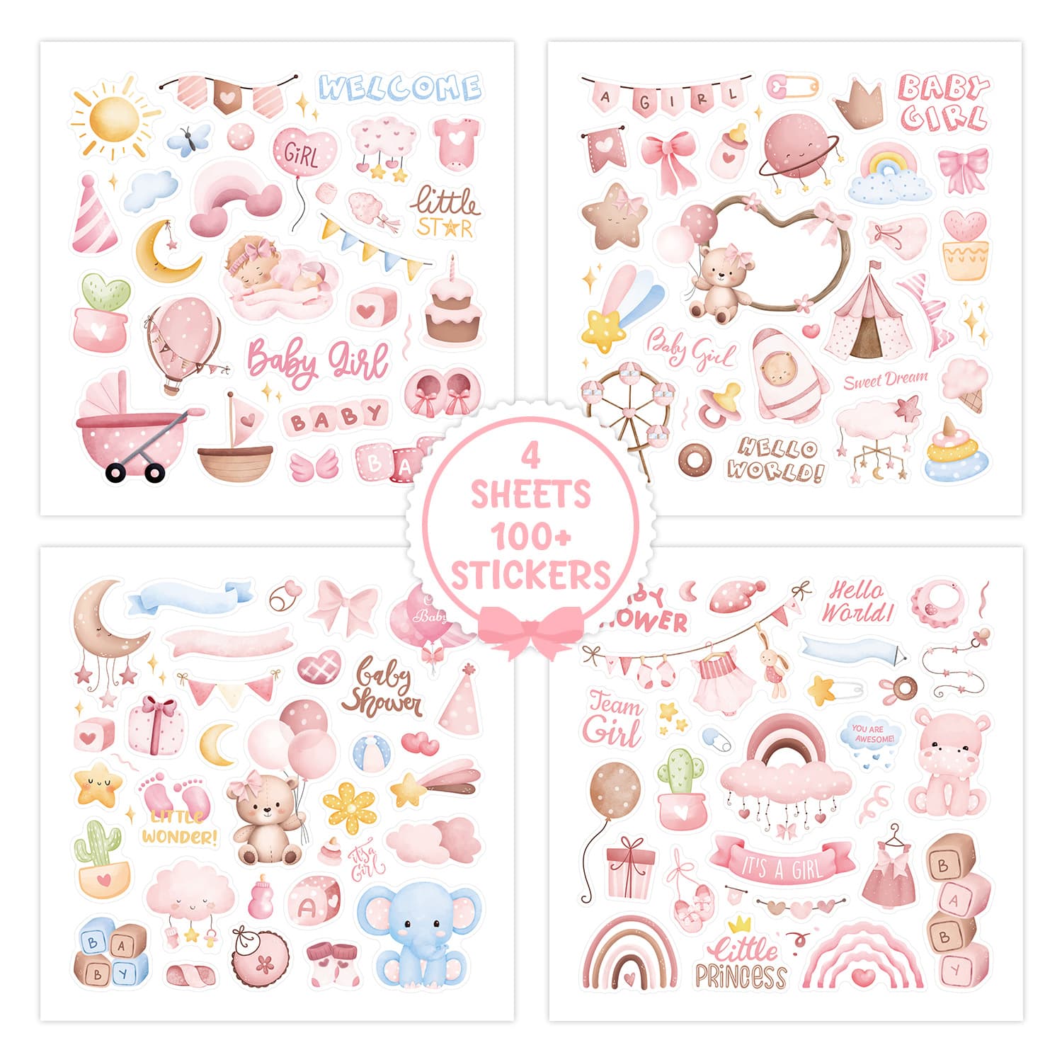 Cross-border baby stickers pregnancy plan baby shower decoration stickers cartoon ins style baby scrapbook stickers
