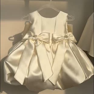 Girls' Formal Dress 2026 New Style Baby Birthday Dress with 3D Bud Skirt Princess Dress Daily Casual Dress