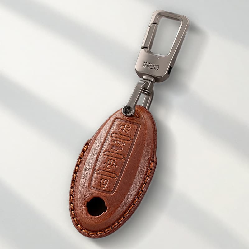 Genuine Leather Key Case Cover for Nissan Qashqai, Sylphy, Bluebird, Tiida, Patrol, New Teana, X-Trail