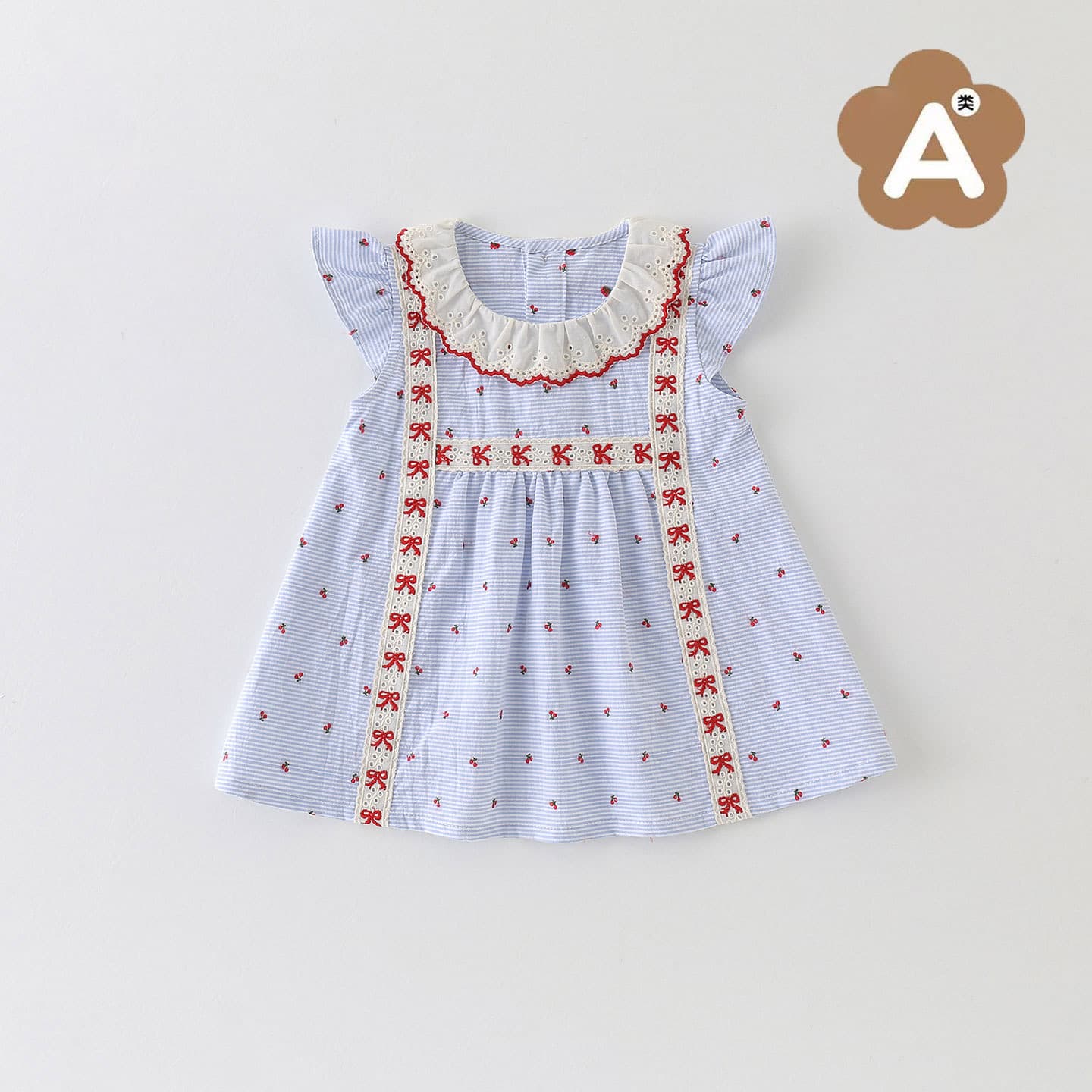Baby Girl Summer Dress Cute Newborn Thin Bodysuit Princess Stylish Going-Out Flutter Sleeve Infant Clothing