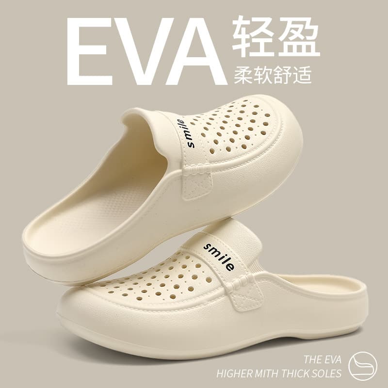 Baotou Women's Summer Lightweight Non-Slip Outdoor Indoor Flat Beach Sandals, Waterproof Clog Shoes for Women