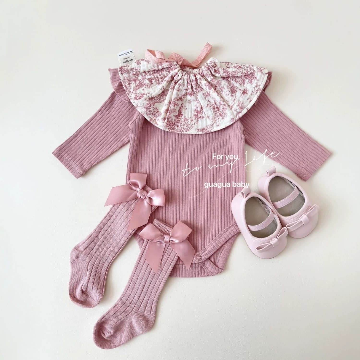 Spring Autumn Baby Girl Bodysuit Infant Romper Ribbed Onesie Long Sleeve Jumpsuit Newborn