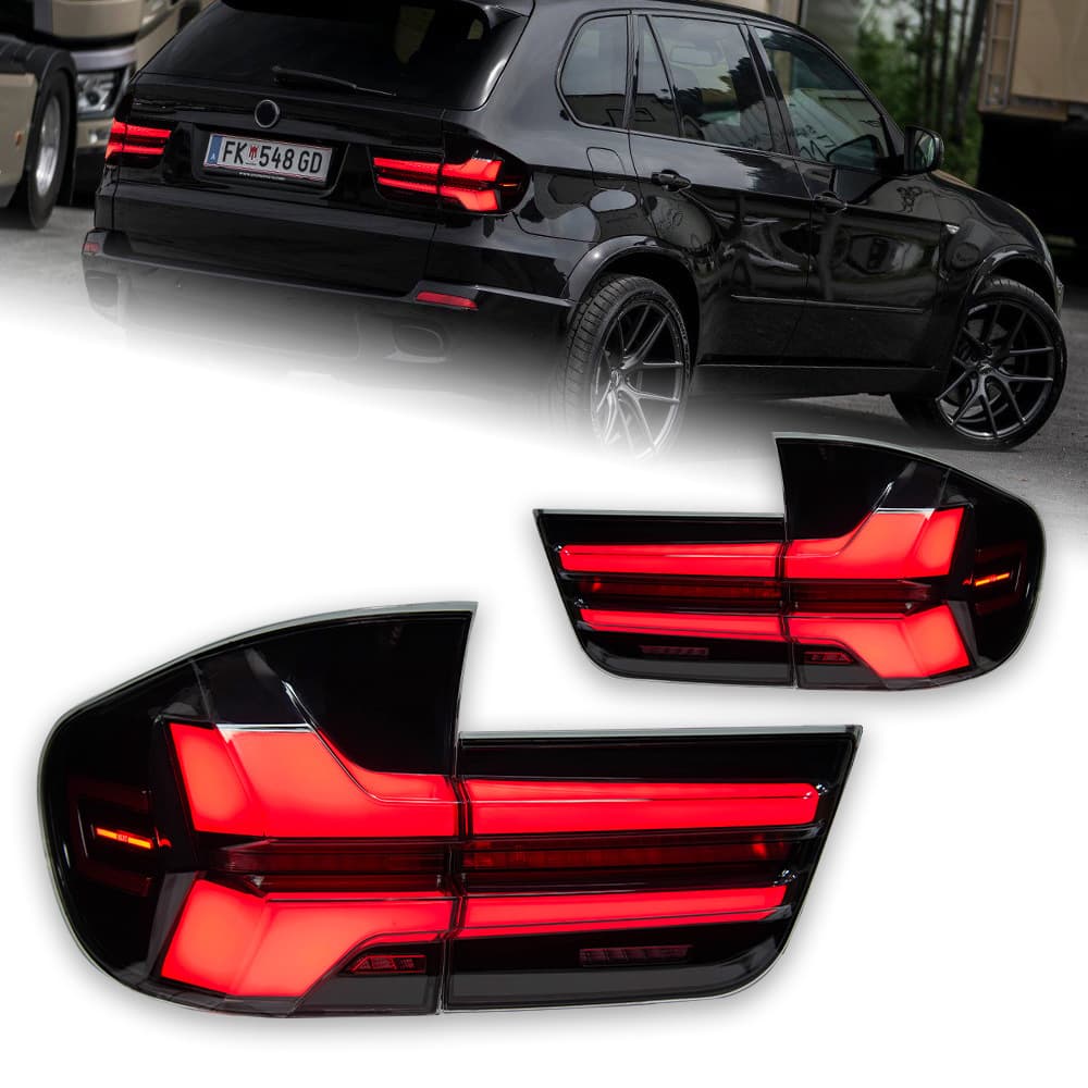 Suitable for 07-13 BMW X5 E70 Tail Light Assembly Modified to LED Tail Lights with Flowing Dynamic Turn Signals and Brake Lights
