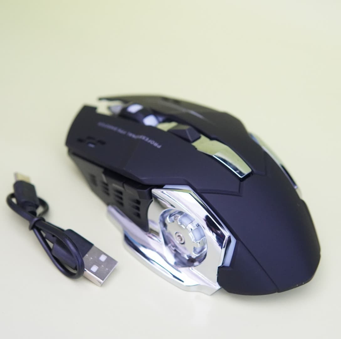 Wireless Mouse, Rechargeable, Silent, Mechanical, Gaming, Office, Luminous Computer Accessories, Universal for Desktops and Notebooks