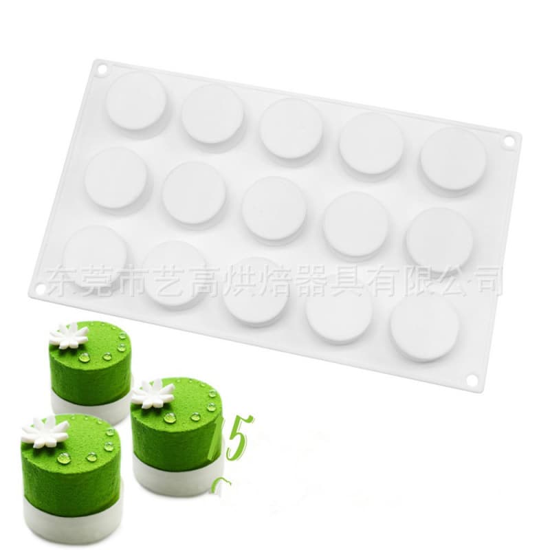 15-Cell Small Cylinder Silicone Mold for Mousse Cake, French Dessert Mold, Cake Mousse Mold
