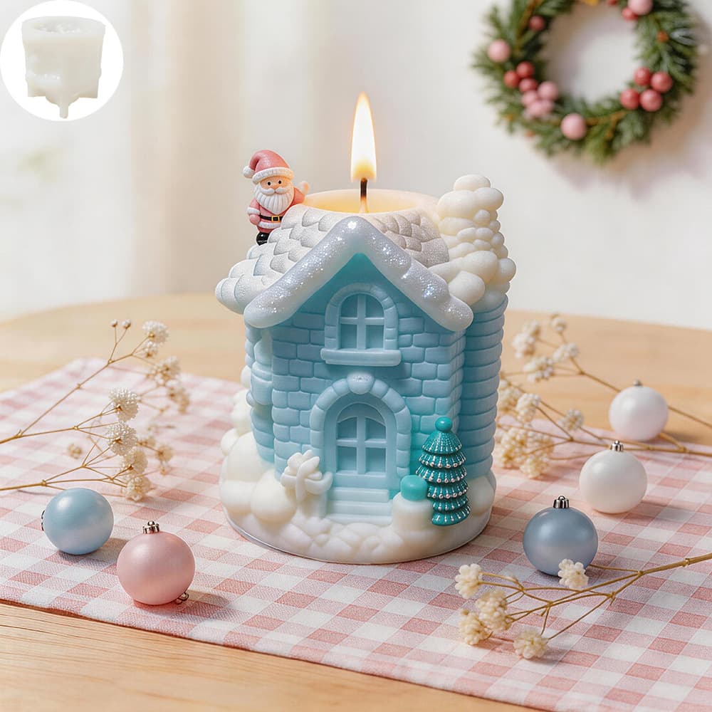 Quan Mingxiang Christmas Snorkel Aromatherapy Candle Silicone Mold DIY Christmas Series Santa Claus Igloo Ornament Mold