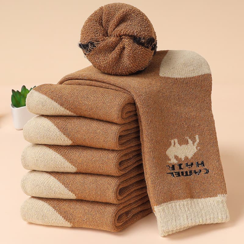 Thick Warm Terry Socks for Women, Autumn Winter Camel Long Socks, Cute Terry Women's Socks Winter Style Mid-Calf Thick Socks