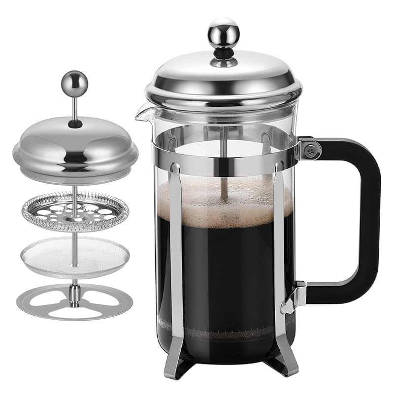 Glass French Press Pot, Manual Milk Frother, Milk Frother, Tea Infuser, Hand Drip Coffee Maker, French Press