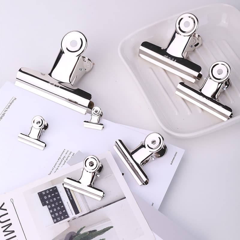 Deli 9524-4﹟Round iron ticket holder 38mm bag 6 pieces/wrapped iron ticket large size small document strong clip