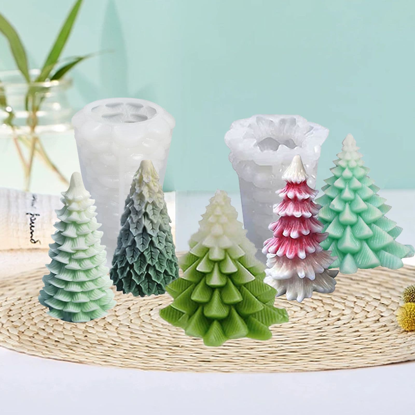 Creative DIY Christmas Tree Silicone Mold Aromatherapy Candle Home Decoration Gift Irregular Shape Baking Mold for Holiday
