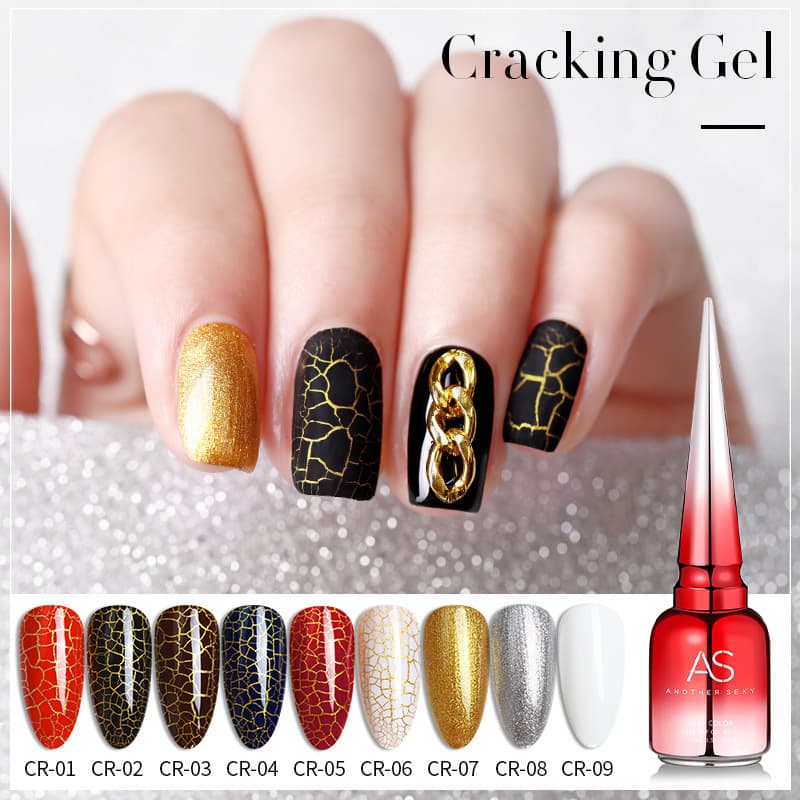 AS Crack Gel Nail Art Crackle Gel Set Nail Crack Gel UV Gel Crackle Gel Nail Polish Gel