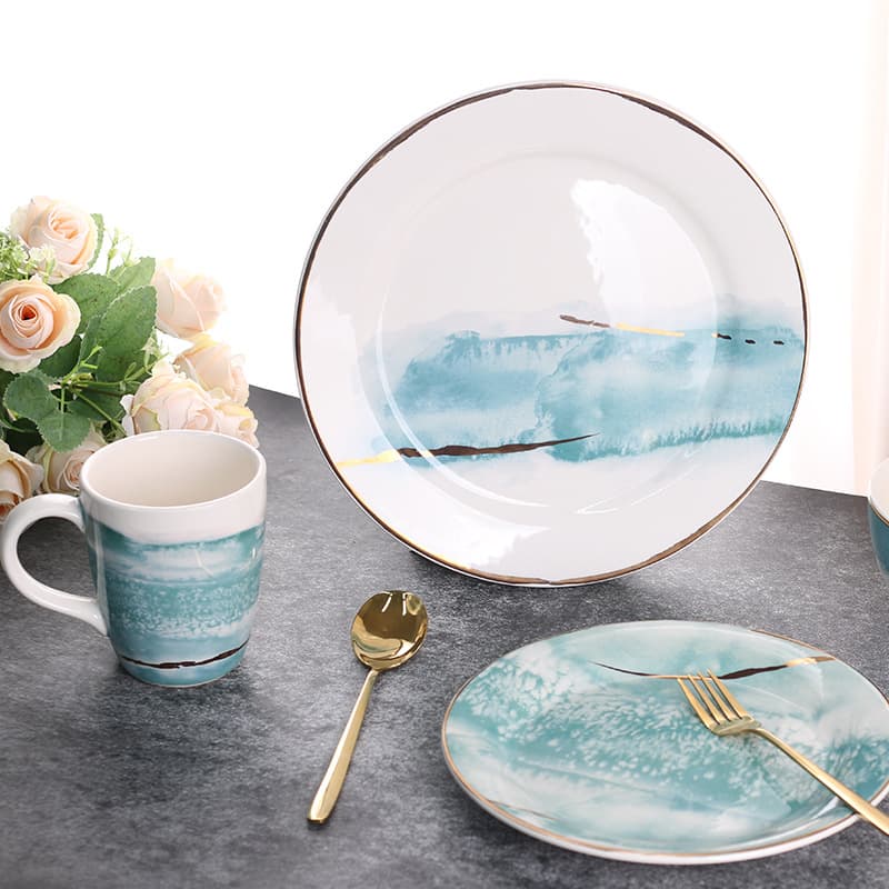 Creative Master Modern Minimalist Dinnerware Set Ceramic Bowls Plates Cups Mugs Gift Box 4-Piece Set