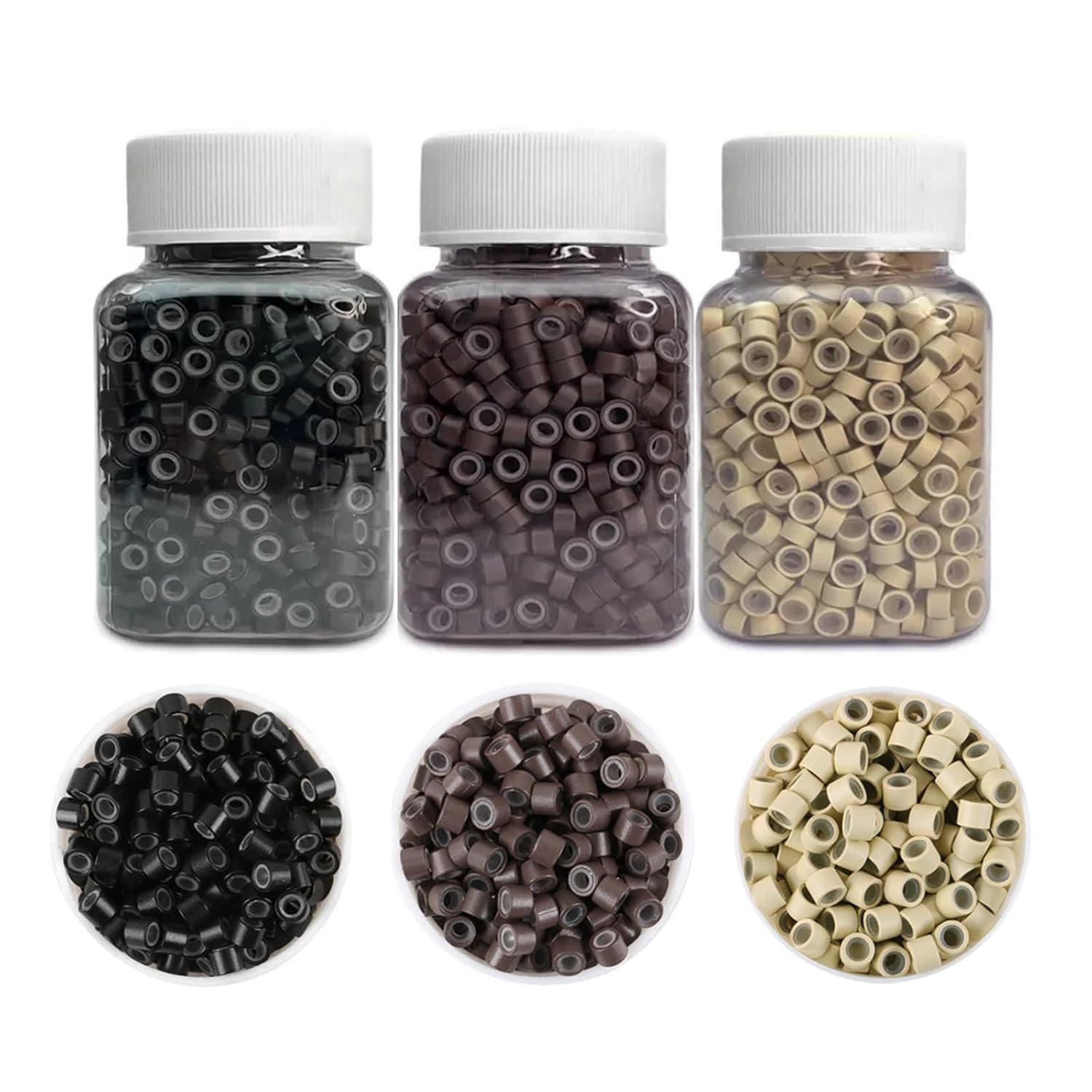 Wholesale 5030 Silicone Hair Extension Rings for High-Temperature Synthetic Hair Extensions - Bulk Box