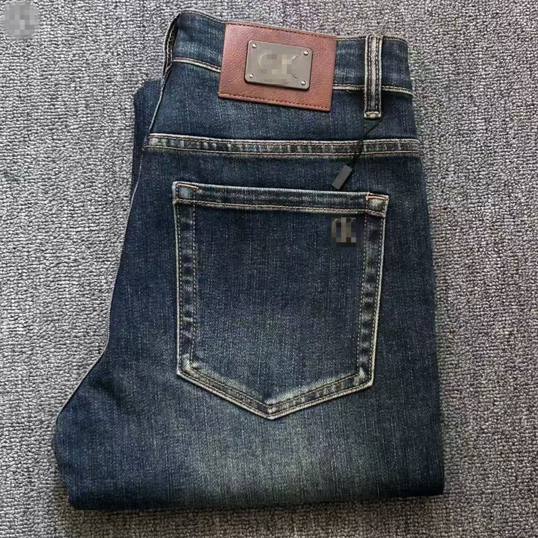 Guangzhou Men's Jeans Korean Style Stretch High-End Cross-Border European Goods Youth Student Straight Loose Original Label Pants