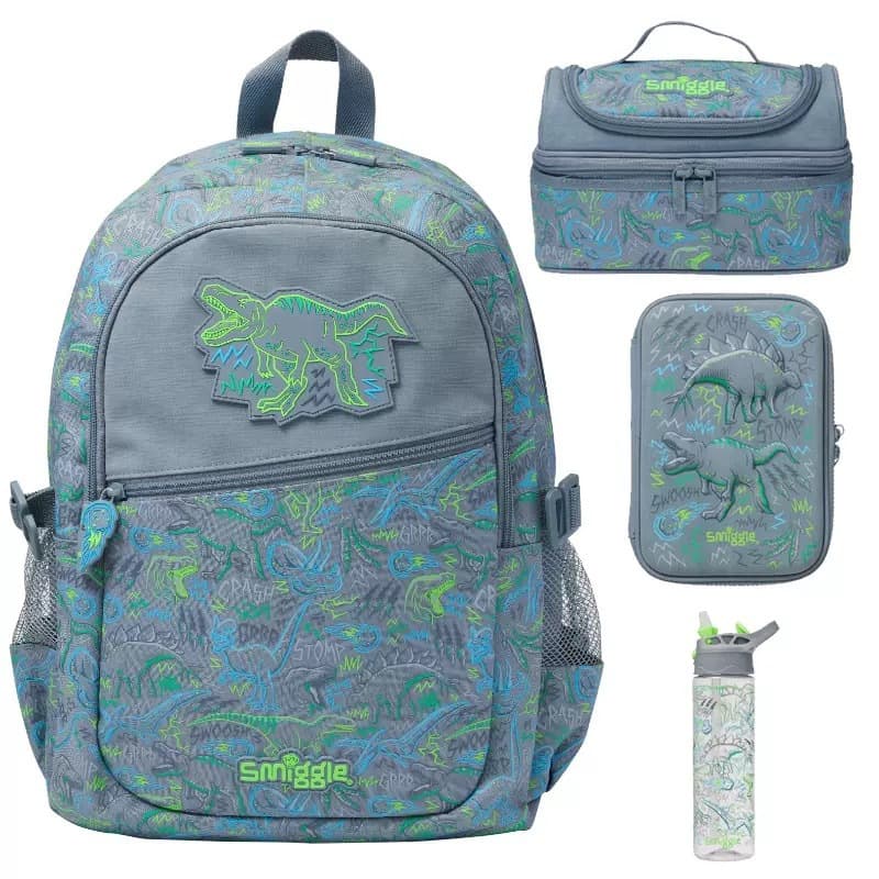 Australian Smiggle Backpack Student Dinosaur Series Kids Backpack Outdoor Casual Bag Shoulder Bag Pencil Case Water Bottle