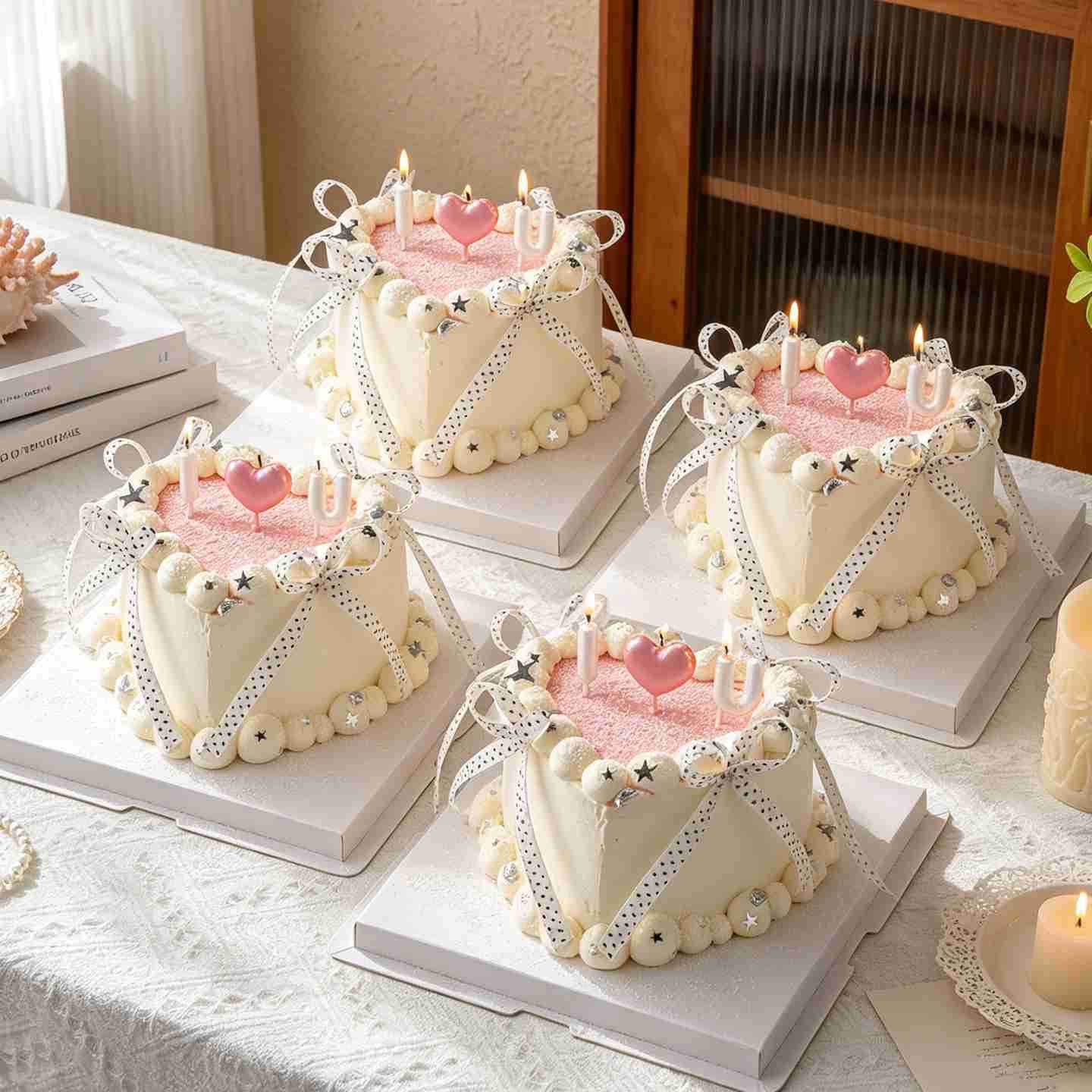 Trending Valentine's Day Heart-Shaped Cake Decoration 520 Couple Confession I Love You Heart Candle Cake Baking Ornament
