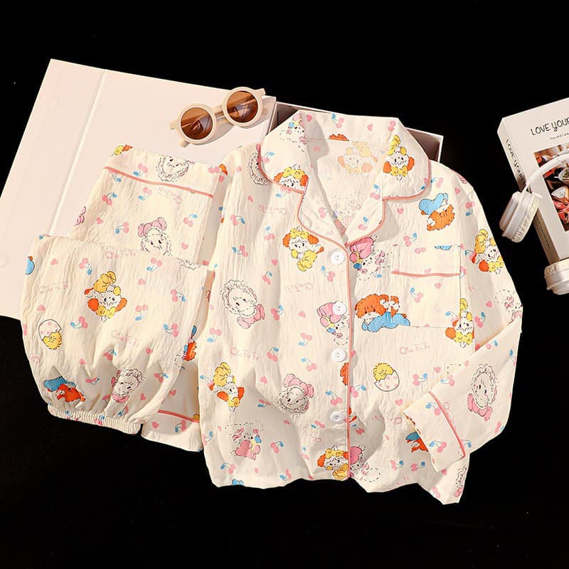 Cloud Cotton Pajamas for Girls Spring Autumn 2026 New Long Sleeve Set Kids Homewear