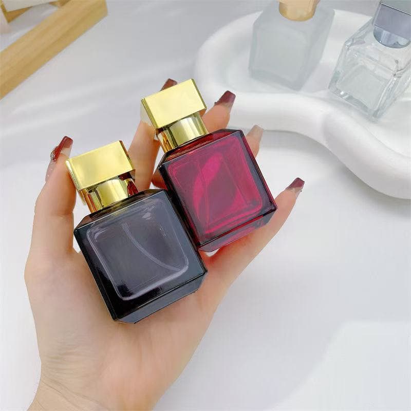 50ml perfume bottle press plastic bottle black essence bottle with lid square press perfume spray bottle