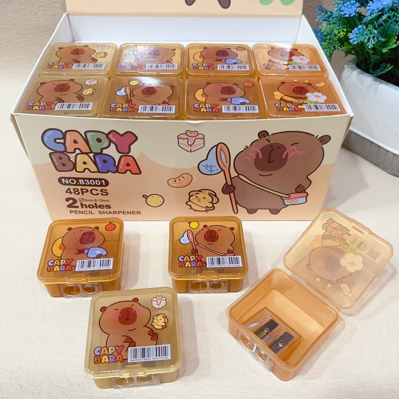 Capybara Double-Hole Pencil Sharpener Ins Style Cute Manual Sharpener Mini Portable Sharpener