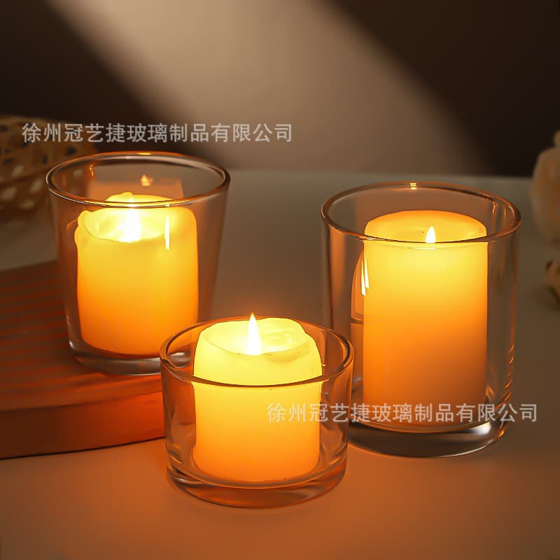 Glass Candle Jar Empty, Living Room Decorative Aromatherapy Candle Holder, Crystal Candle Cup Gift, Wholesale Transparent Candle Holder