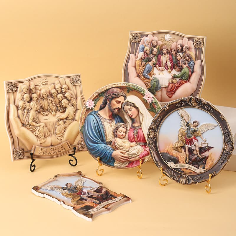 Cross-border resin ornaments Holy Family birth scene hanging ornaments ornaments plate