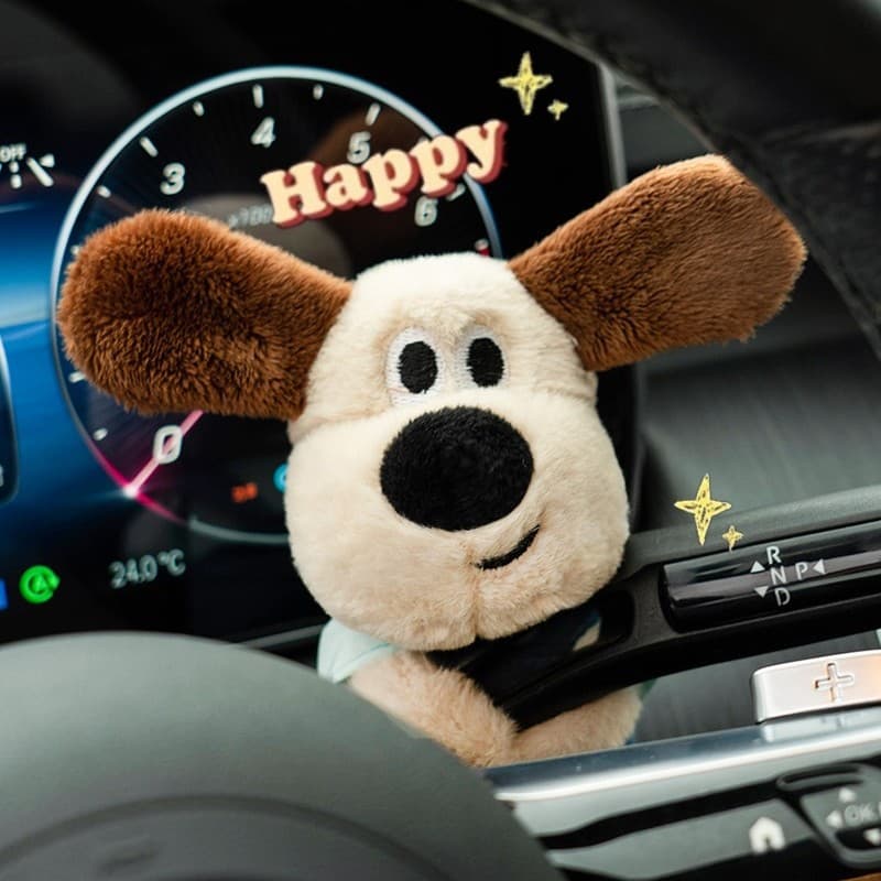 Cute Cartoon Car Wiper and Turn Signal Plush Toy, Car Interior Decoration Ornament