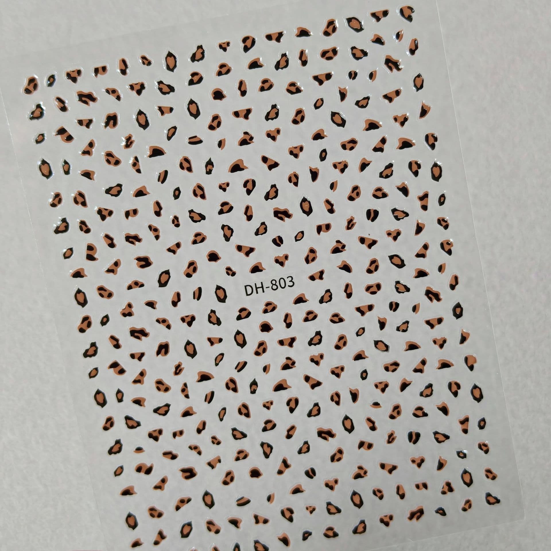 Cross-border Maillard Leopard Print Nail Stickers Flat Adhesive Versatile Retro Brown Black Leopard DIY Nail Decals DH Style