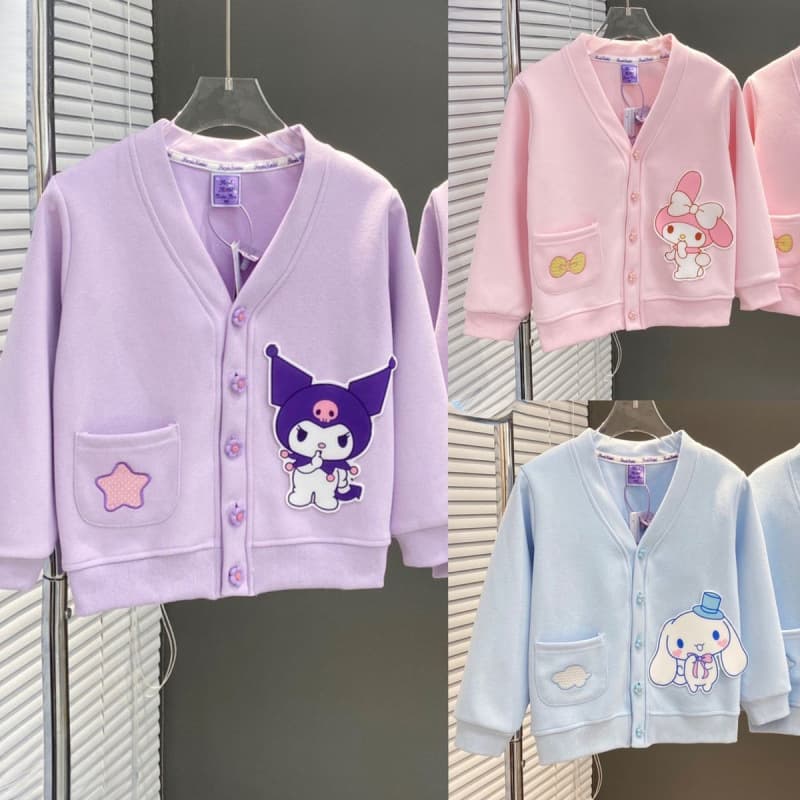Girls' Spring/Autumn Jacket 2025 New Style, Cartoon Top for Older Kids, Kuromi Cute Single-Breasted Coat