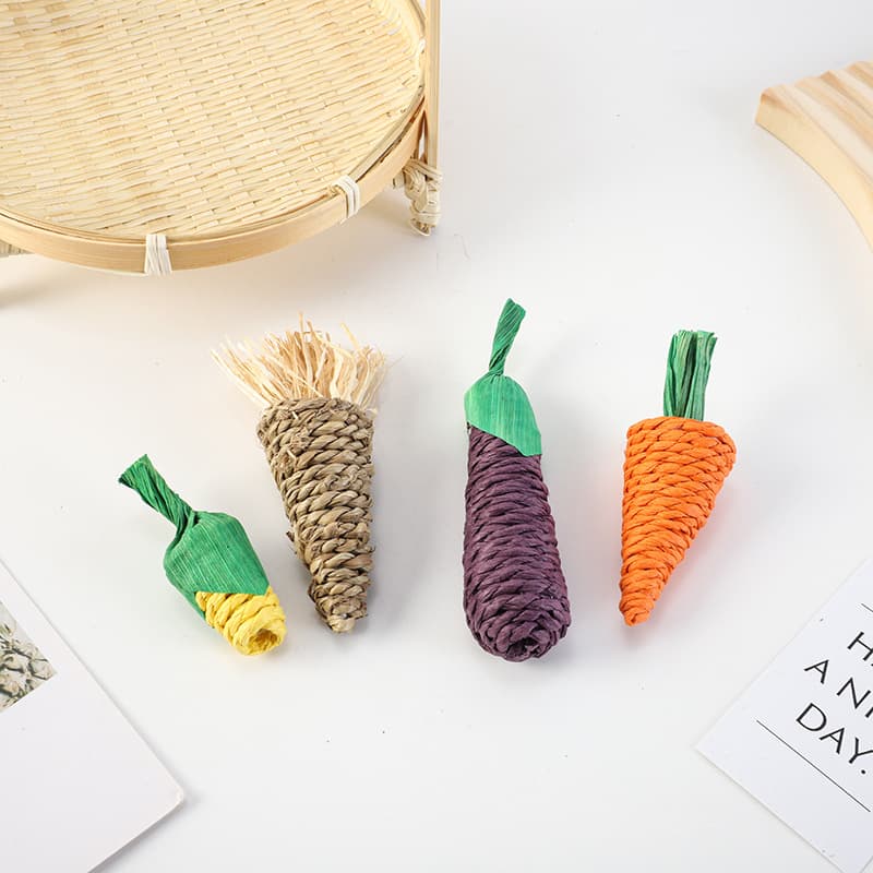 Rabbit Hamster Chew Toy Chinchilla Chewing Carrot Parrot Gnawing Toy Chew Radish Corn Toy