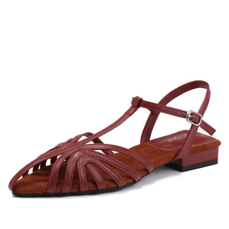 Woven Low Heel Roman Sandals for Women, Summer New Fashion Versatile Open-Toe One-Strap Slides, Outdoor Travel Beach Shoes