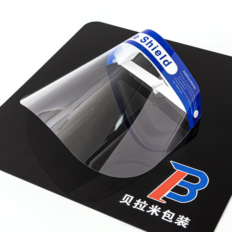 Factory Stock PET Transparent Ultra-Clear Anti-Fog Anti-Spray Plastic Isolation Face Shield for Epidemic Protection with Blister Packaging