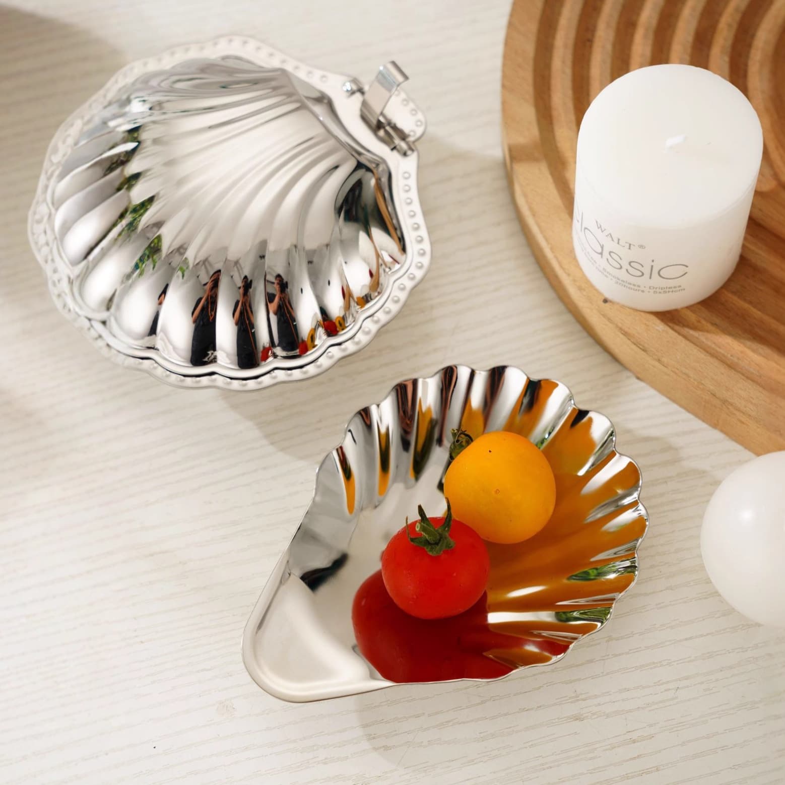 304 Stainless Steel Shell Dish Seasoning Dish Plate Fruit Small Plate Snack Plate Caviar Plate Storage Plate Cheese Plate