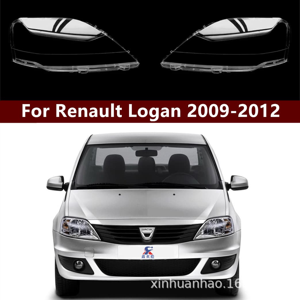 Compatible with 09-12 Renault Logan Headlight Lens PC Housing, Dacia Logan Front Headlight Cover