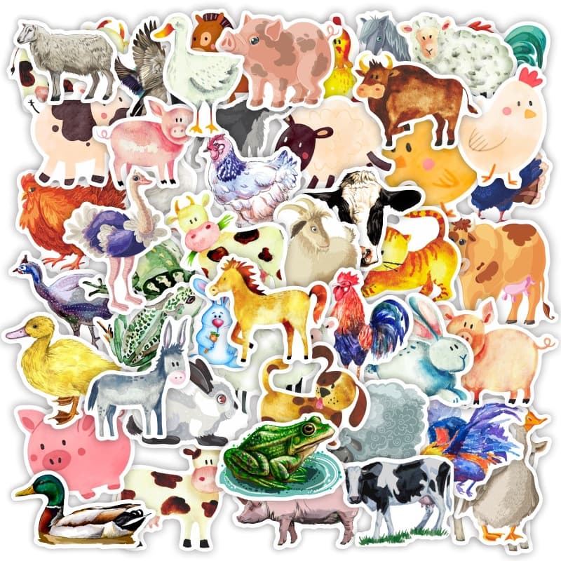 50 animal farm animal farm chickens, ducks and cows decorative stickers stickers graffiti decorative stickers DIY stickers