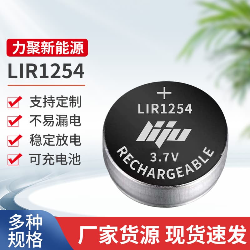 LIR1254 Micro lithium battery with protective plate, large capacity, welded pin button cell, digital product button battery