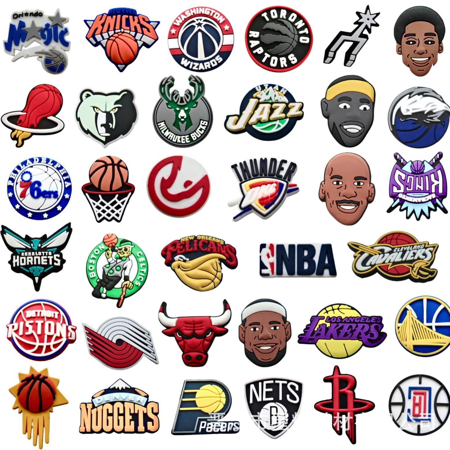 Cross-border basketball team logo shoes, decorative shoes, perforated shoes, DIY team shoes, perforated shoe accessories, factory direct sales.