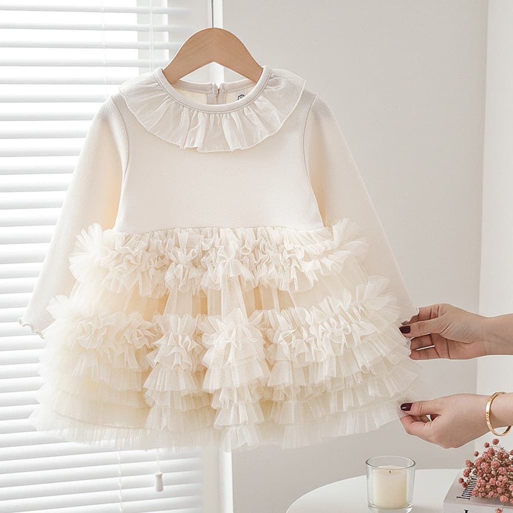 Spring New Arrival Baby Girl Sweet Tulle Tutu Dress Premium Trendy Layered Cake Skirt with Cute Lace Princess Style