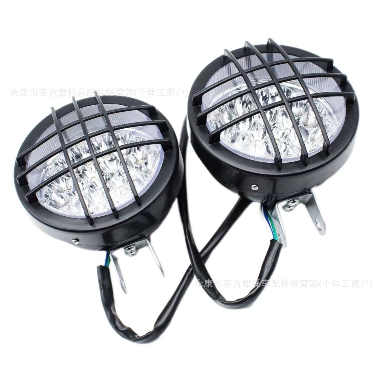 Off-Road Motorcycle ATV Go-Kart Modified Headlight Big Bull Small Bull 12V LED Bulb Front Grille Light