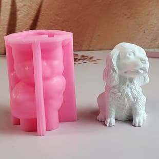 Springer Dog Ornament Candle Gypsum DIY Gypsum Ornament Candle Holder Silicone Mold W0780