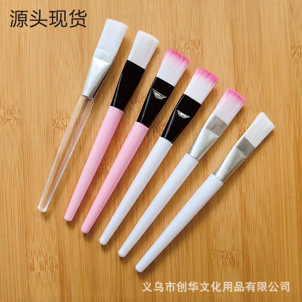 In-stock soft bristle face mask brush, white handle, pink handle, nylon bristle face mask brush, makeup brush, mask mixing tool brush